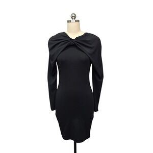 ZARA‎ Black Long Sleeve Twist Front Cutout Back Mini Dress Size S